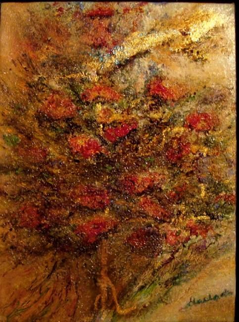Painting titled "florescence (avec c…" by Maclade, Original Artwork, Oil