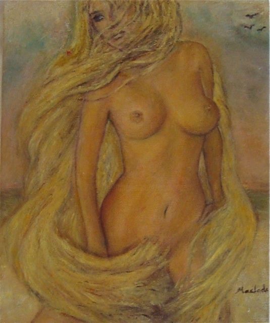 Painting titled "Adriana, Vénus Bott…" by Maclade, Original Artwork, Oil