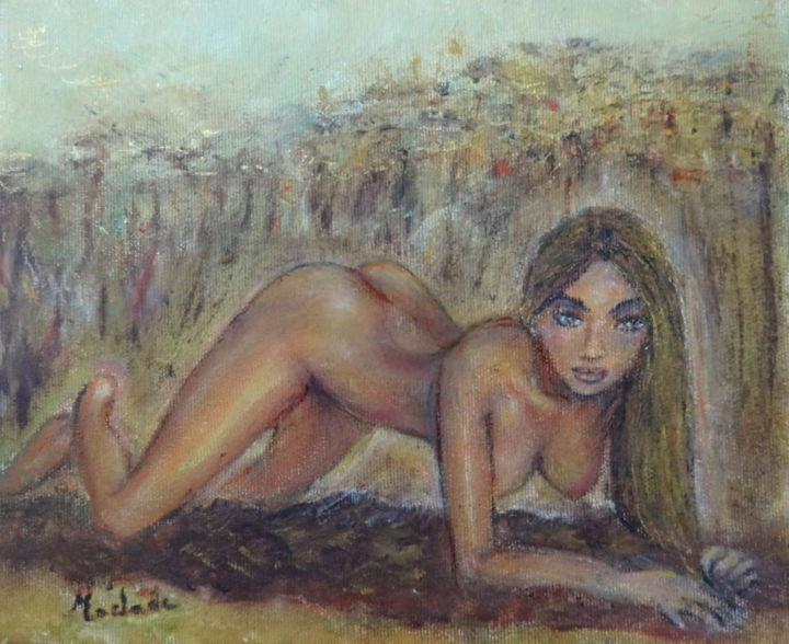 Pintura titulada "nu-asiatique" por Maclade, Obra de arte original, Oleo