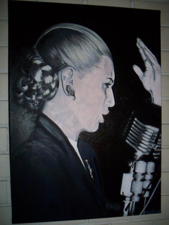 Painting titled "Evita" by Cris Alvarez, Original Artwork, Oil