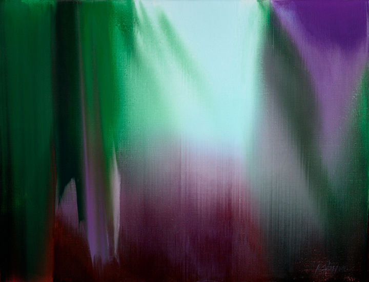 Painting titled "Violet Forest. 100x…" by Madara Gulbis, Original Art, Oil