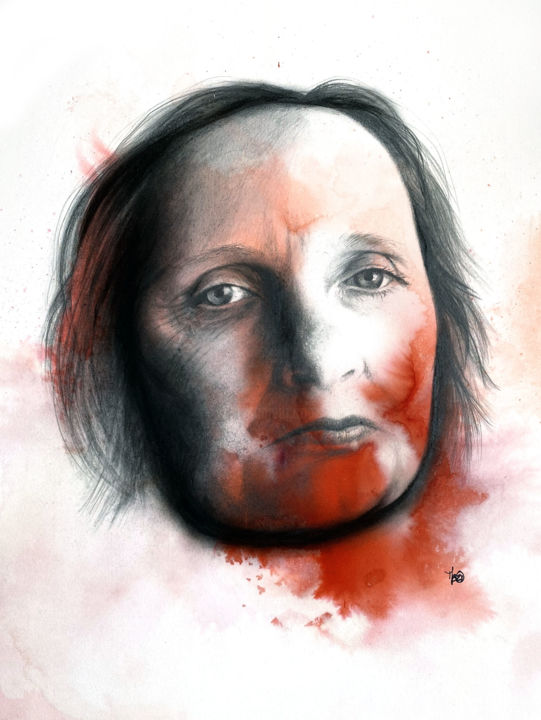 Disegno intitolato "inaudible rouge" da Madeline Berger (MadB), Opera d'arte originale, Grafite