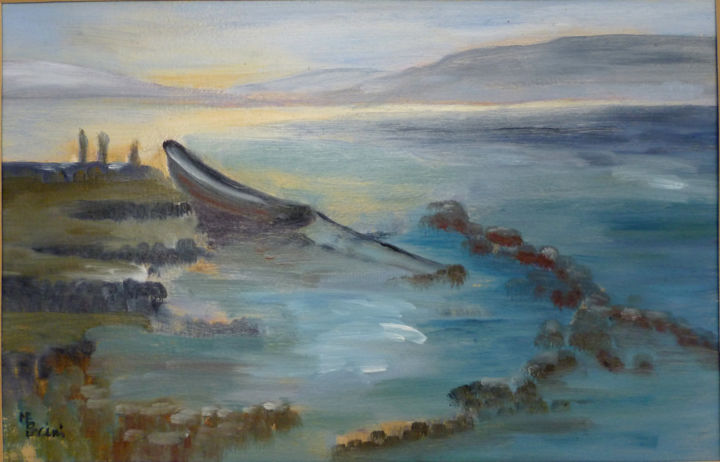 Painting titled "Dawn" by Maddalena Pacini, Original Artwork, Oil