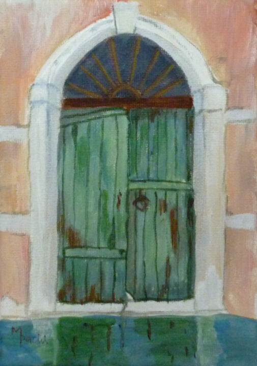 Painting titled "Venetian Door 6" by Maddalena Pacini, Original Artwork, Acrylic
