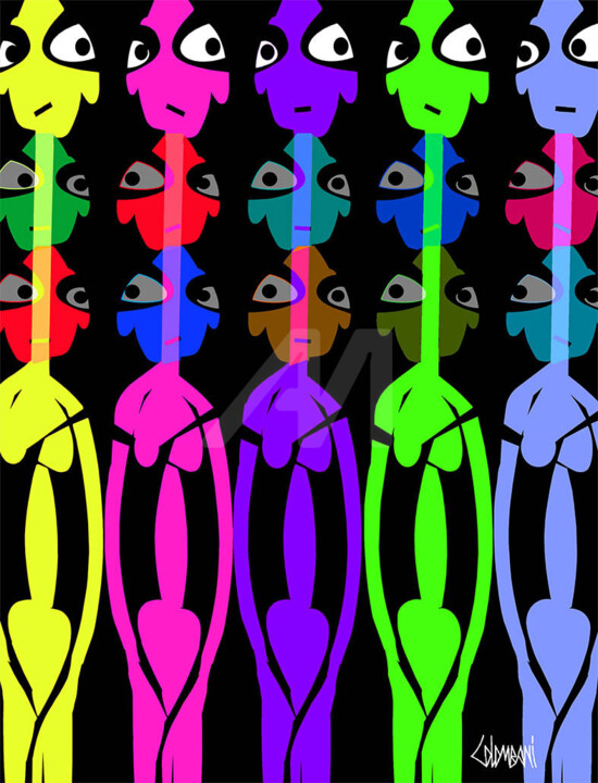 Arts numériques intitulée "une-foule.jpg" par Made Colombani, Œuvre d'art originale,