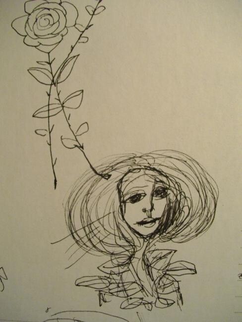 Dibujo titulada "Femme aux cheveux v…" por Madeleine Gendron, Obra de arte original, Otro