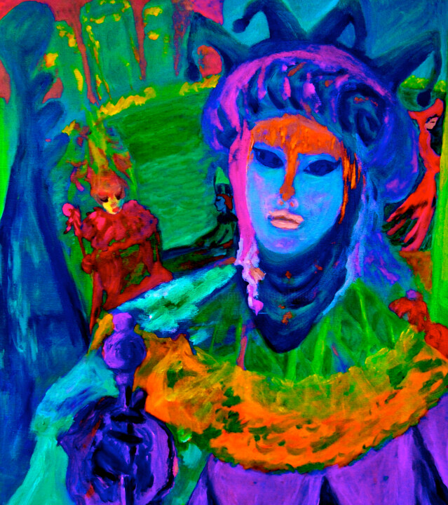 Painting titled "Vénitien" by Madeleine Gendron, Original Artwork