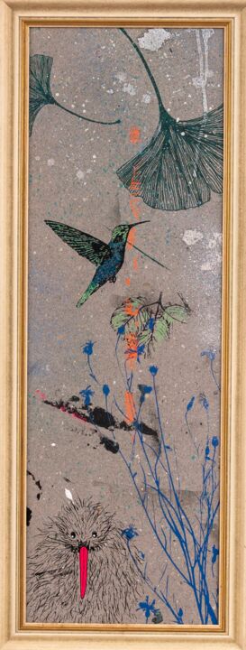 Zeichnungen mit dem Titel "Birds 2" von Madeleine Gorges, Original-Kunstwerk, Siebdruck