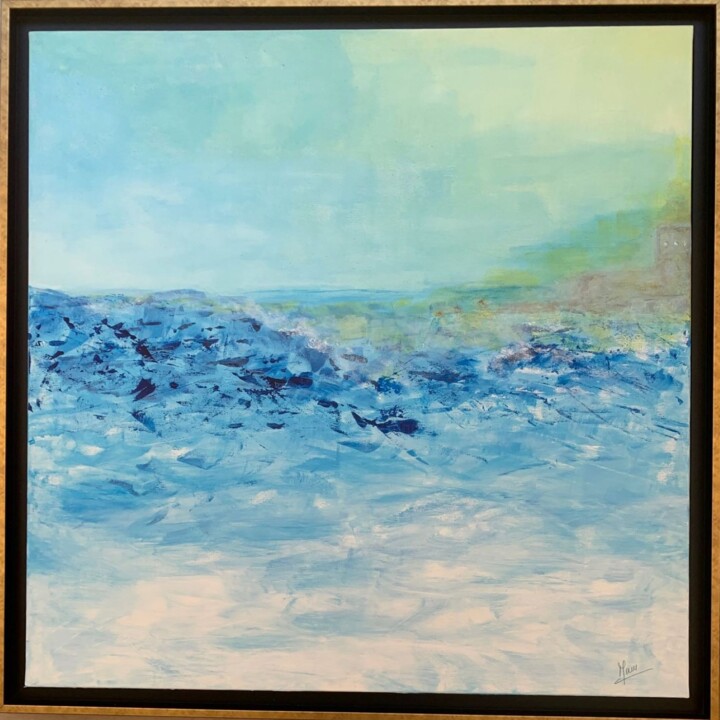 Картина под названием "Mer agitée 2" - Madeleine Mayen-Leize, Подлинное произведение искусства, Акрил Установлен на Деревянн…