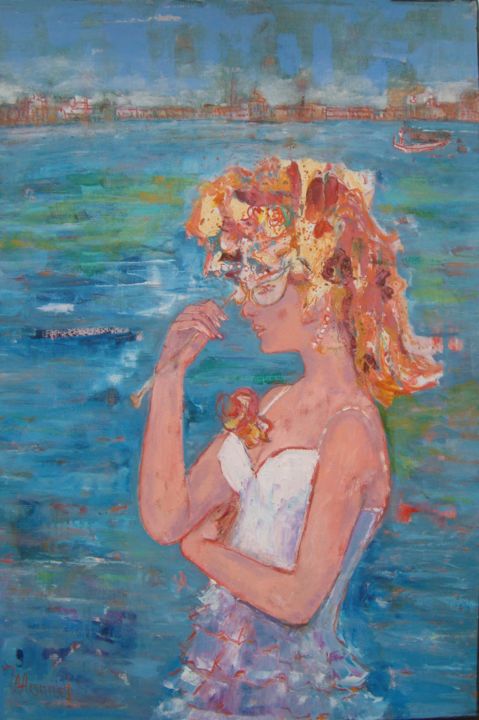 Painting titled "comedia-rose-37.jpg" by Madeleine Monnet, Original Artwork