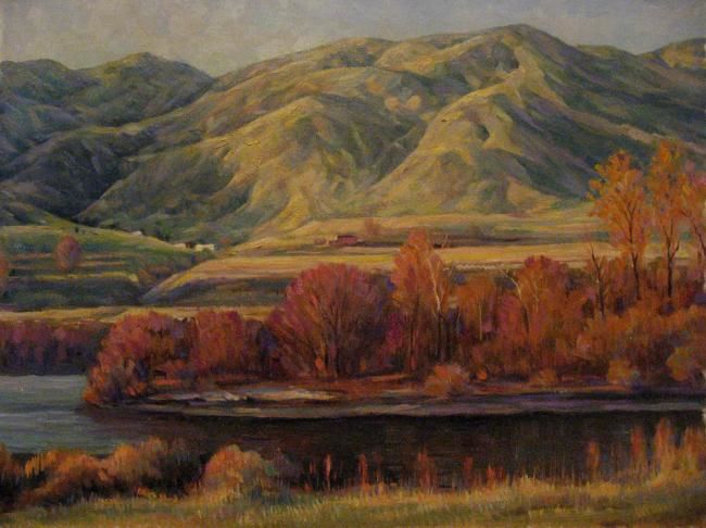 Painting titled "welcome autumn" by Ma Deliang, Original Artwork, Oil
