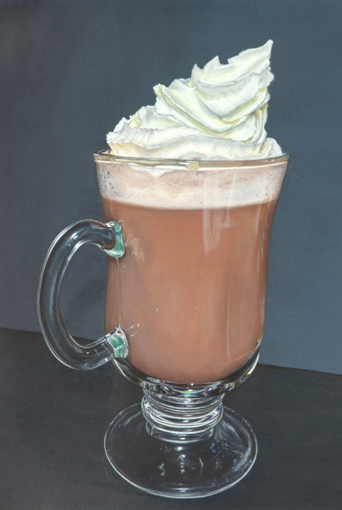 Painting titled "Frothy Hot Chocolate" by Madeline Parker, Original Artwork, Acrylic