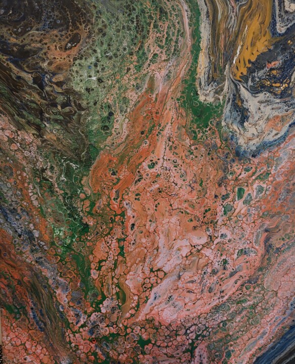 Peinture intitulée "Vu du ciel" par Mado, Œuvre d'art originale, Acrylique Monté sur Châssis en bois