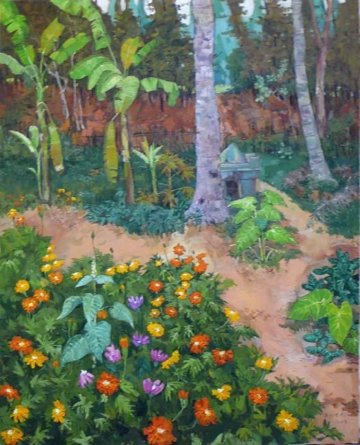 Pittura intitolato "Landscape 3" da Madras Painters, Opera d'arte originale