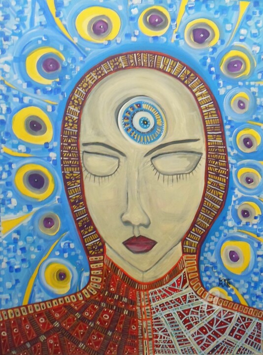 Картина под названием "MUMTAZ" - Mae Art, Подлинное произведение искусства, Акрил Установлен на Деревянная рама для носилок