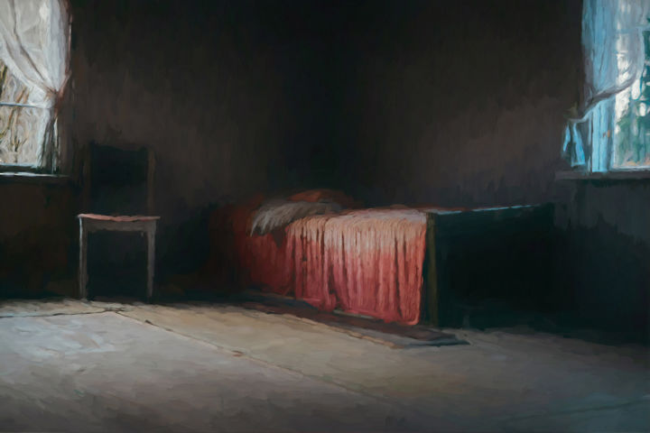 Digital Arts titled "Slaapkamer" by Maebil Manon, Original Artwork, Digital Painting