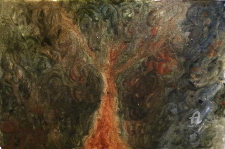 Картина под названием "Samhain Oracle" - Mariska Ma Veepilaikaliyamma, Подлинное произведение искусства, Пигменты