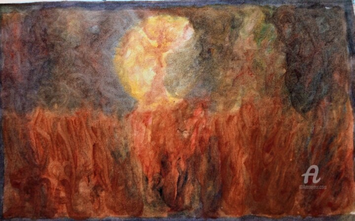 绘画 标题为“Flames Of Passionat…” 由Mariska Ma Veepilaikaliyamma, 原创艺术品, 颜料