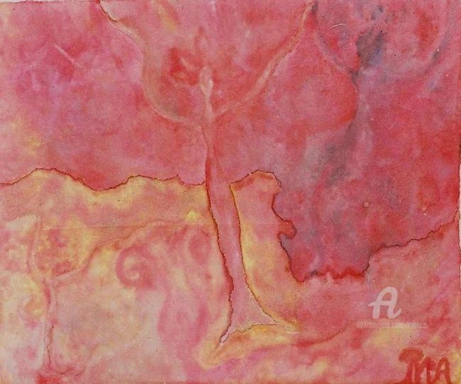Pintura titulada "Flame of the Forest…" por Mariska Ma Veepilaikaliyamma, Obra de arte original, Oleo