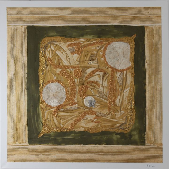 Collages intitulée "Mauna Loa" par Margareta Ott, Œuvre d'art originale, Collages