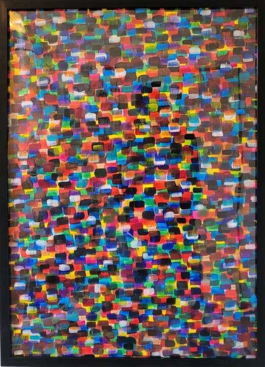 Painting titled "Colorwall" by Mael Bouresas, Original Artwork, Acrylic Mounted on Glass