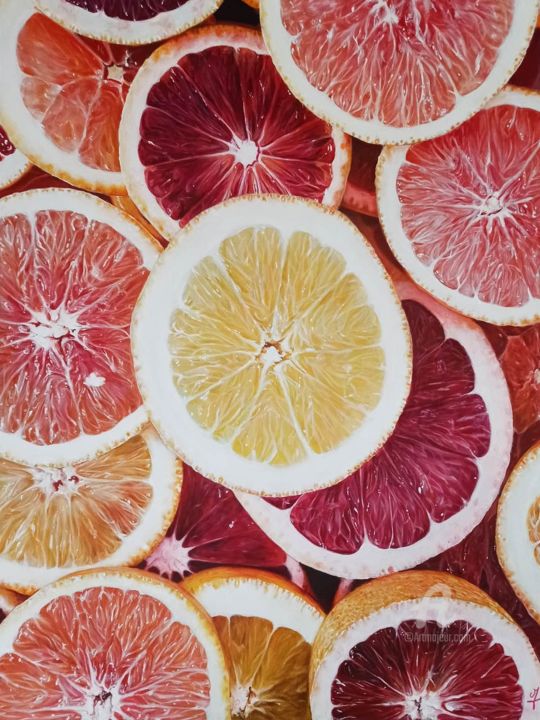 Painting titled "Citrus" by Maëlle Valantin, Original Artwork, Acrylic