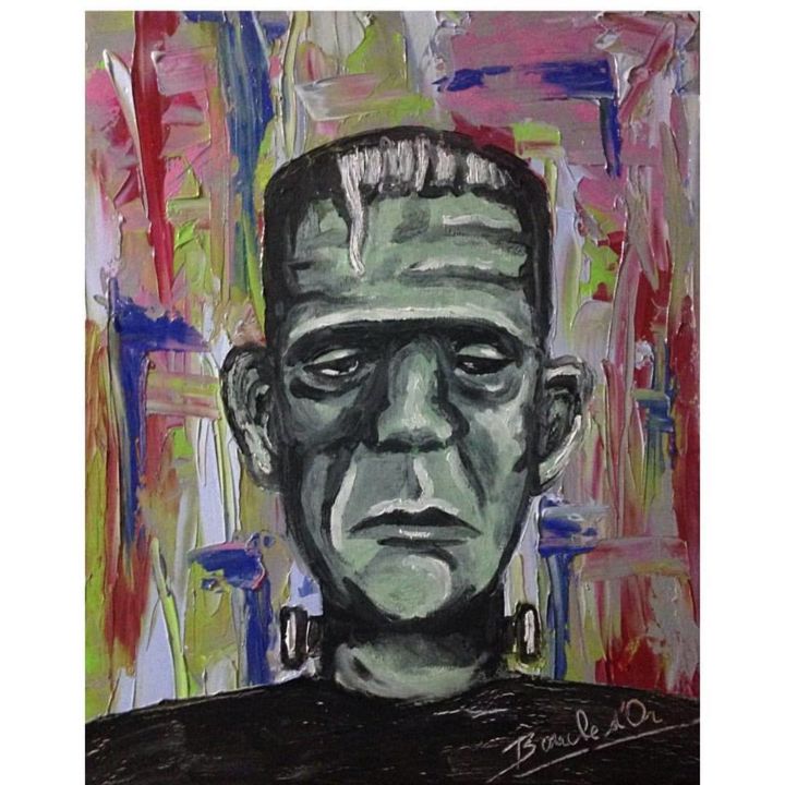 Painting titled "frankenstein" by Boucle D'Or, Original Artwork, Oil