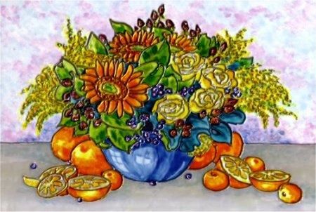 Painting titled "Les Oranges" by Maëlle Duwez, Original Artwork