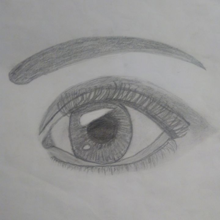 Drawing titled "Eye by Erine" by Erine Lfg, Original Artwork, Pencil