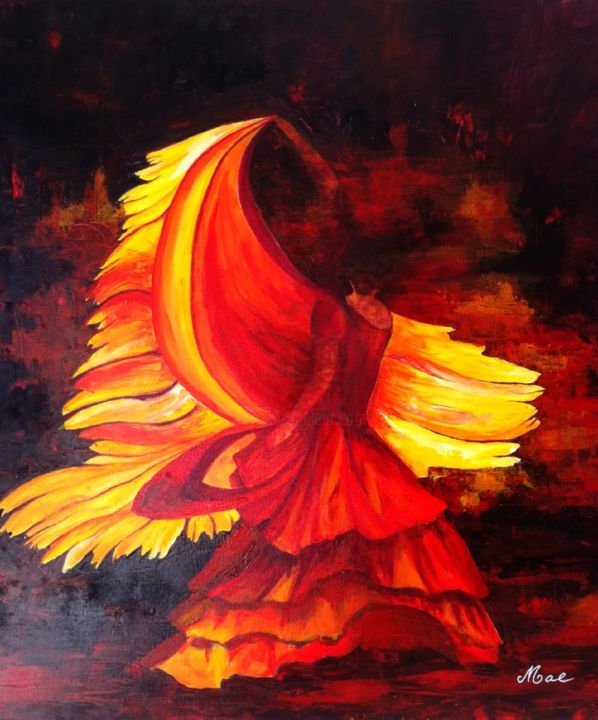 Painting titled "El baïle" by Mae, Original Art,