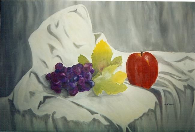 Peinture intitulée "nature morte aux fr…" par Maeri, Œuvre d'art originale,