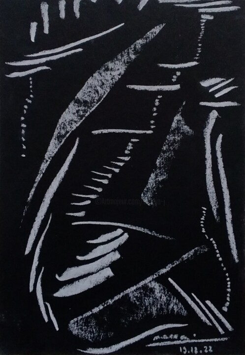Drawing titled "Ailleurs" by Maeva J., Original Artwork, Chalk