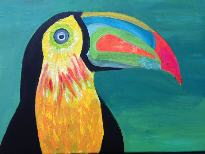 Painting titled "LE TOUCAN" by Beatrice Leveille, Original Artwork