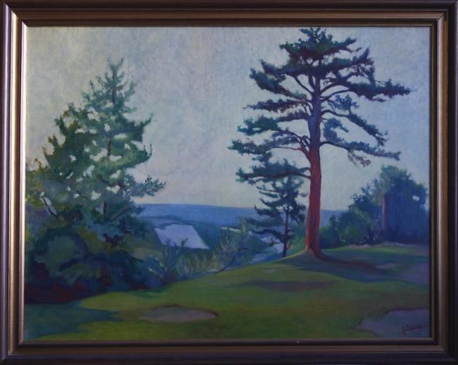Painting titled "Plateau St sauveur" by Gilbert Foing, Original Artwork