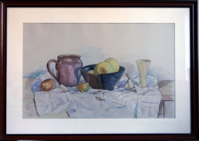 Peinture intitulée "Nature morte au pic…" par Gilbert Foing, Œuvre d'art originale