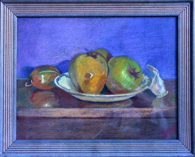 Painting titled "Nature morte aux po…" by Gilbert Foing, Original Artwork