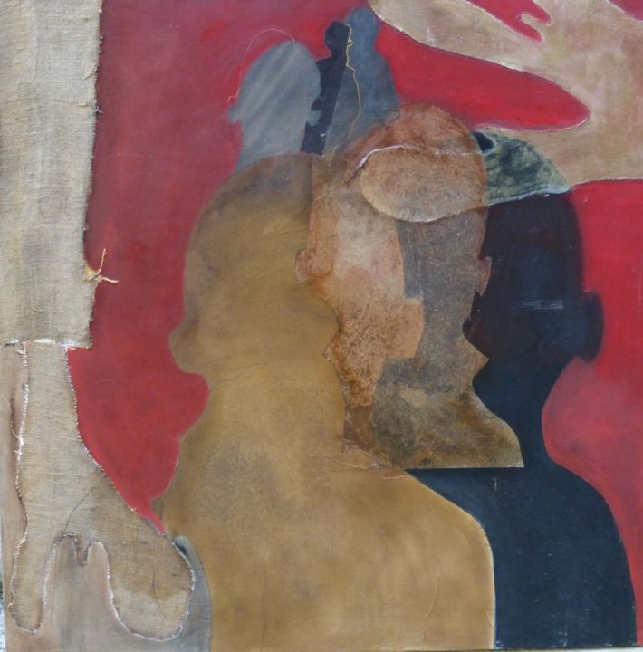 Painting titled "sans" by Eve Domy, Original Art, Collages