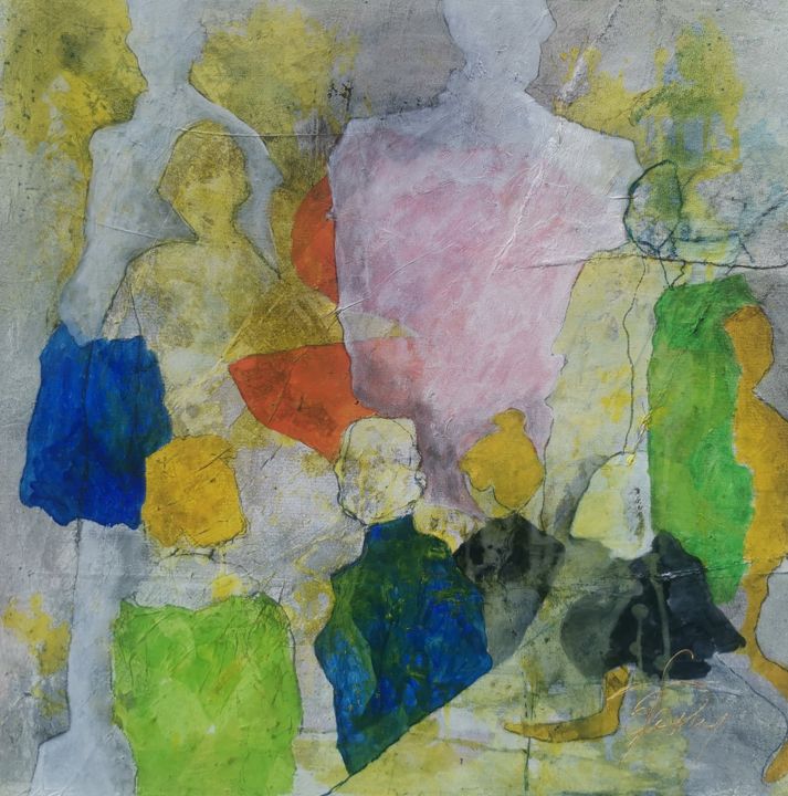 Peinture intitulée "Sans dénomination" par Eve Domy, Œuvre d'art originale, Pigments