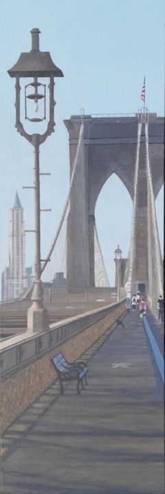 Pintura titulada "Sur le pont de Broo…" por Magali Augris, Obra de arte original, Acrílico Montado en Bastidor de camilla de…
