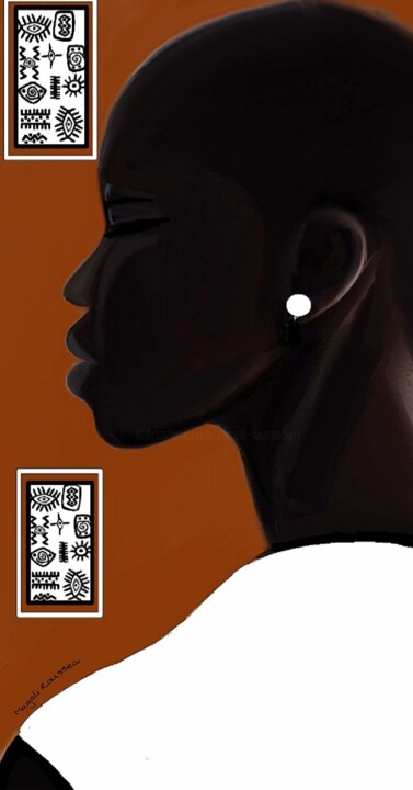 Painting titled "Afrique" by Magali Rousseau, Original Artwork, Acrylic