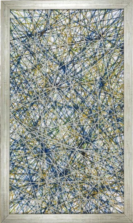 Текстильное искусство под названием "Chaos" - Magdalena Kulawik, Подлинное произведение искусства, String Art