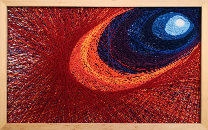 Arte têxtil intitulada "Perła" por Magdalena Kulawik, Obras de arte originais, String Art