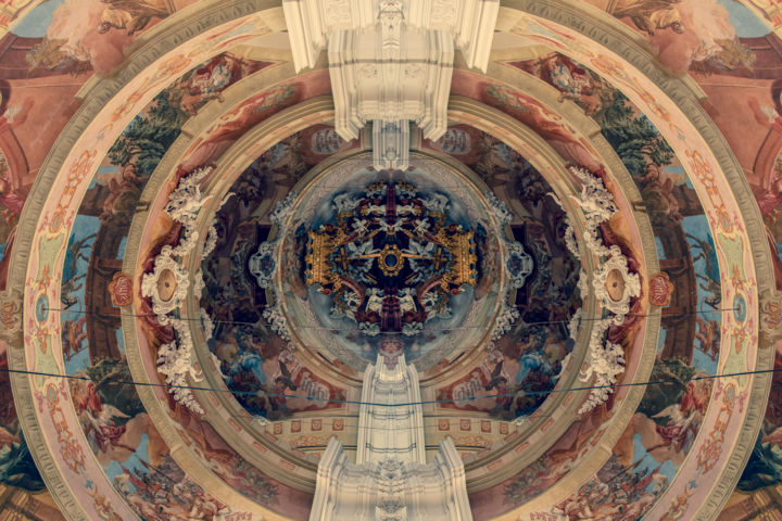 Photography titled "Symmetry ceiling" by Magdalena Mienko, Original Artwork, Manipulated Photography
