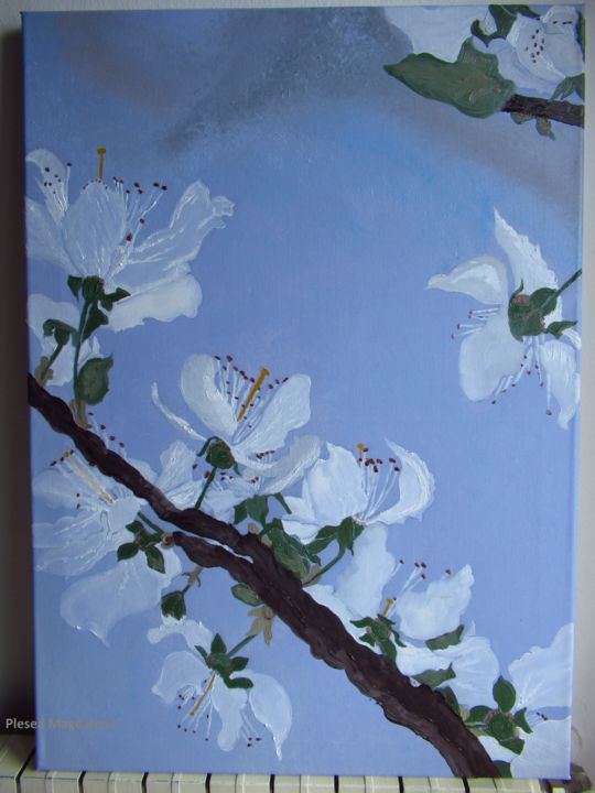 Painting titled "Spring emotions" by Magdalena Plesea, Original Artwork, Oil