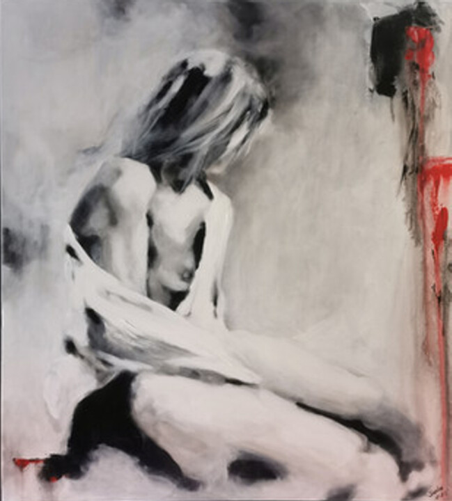 Malarstwo zatytułowany „...samotność słów...” autorstwa Magdalena Sawicka, Oryginalna praca, Akryl Zamontowany na Drewniana…