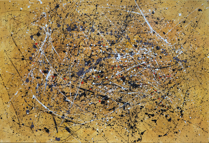 Painting titled "Pollock style dripp…" by Magdalena Walulik, Original Artwork, Acrylic