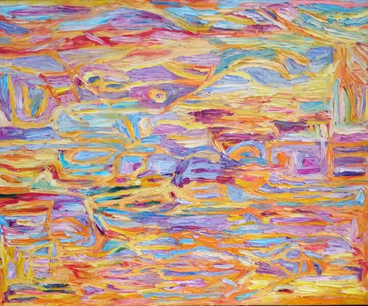 Painting titled "Abstract pastell im…" by Magdalena Walulik, Original Artwork, Oil