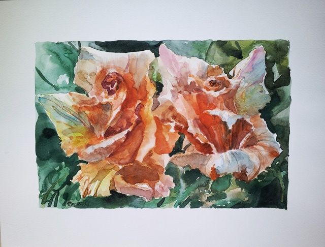 Pittura intitolato "Rose" da Magdalena Szymanska, Opera d'arte originale