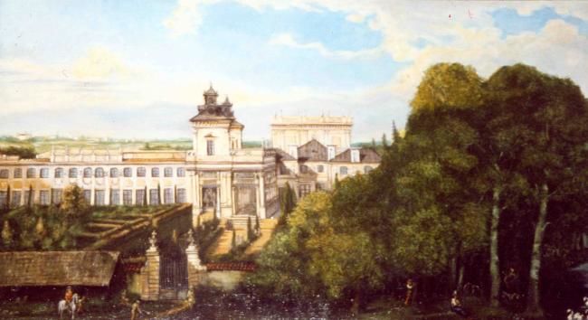 Painting titled "Warszawa - pałac w…" by Maria Regina Niewiadomska, Original Artwork