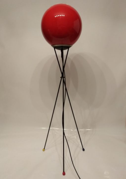 Diseño titulada "Lampa - czerwona ku…" por Matylda, Obra de arte original, Accesorios